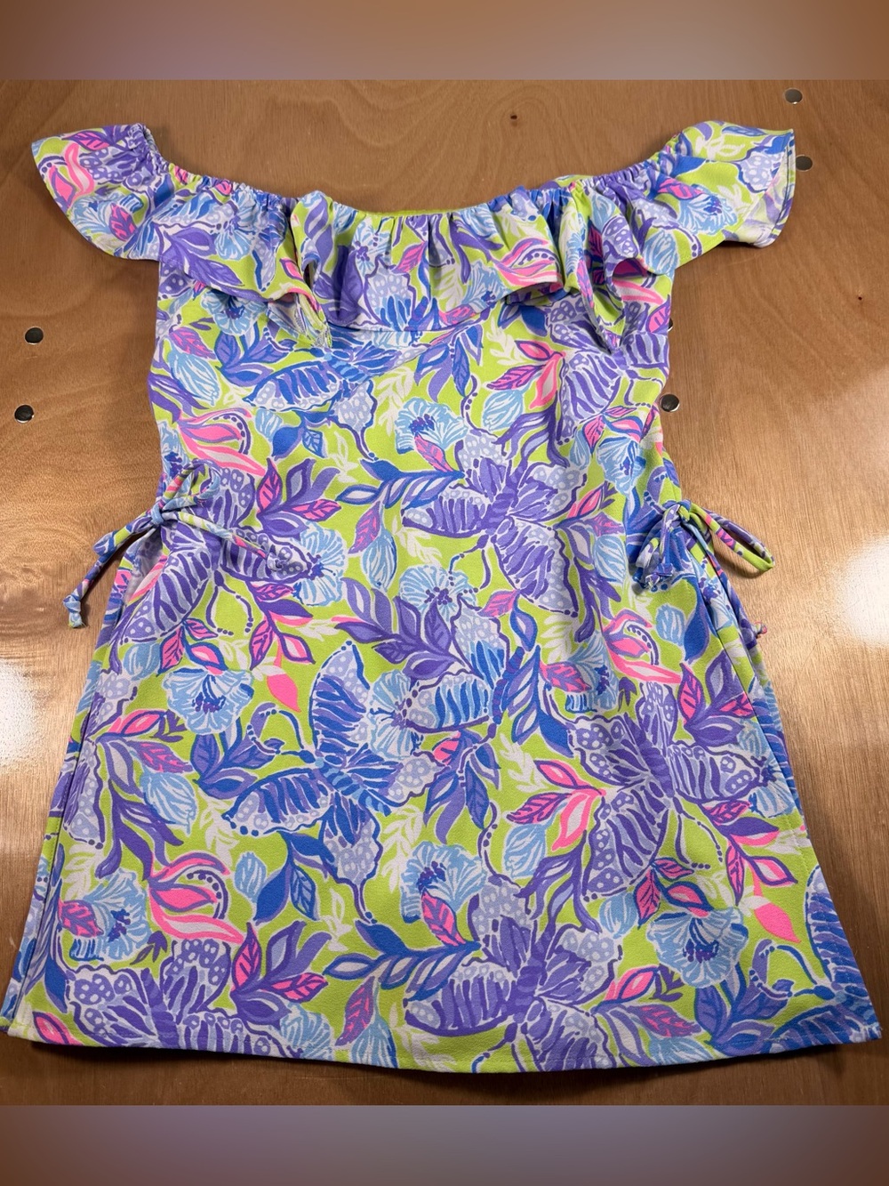 Lilly Pulitzer Zoya Ruffle Romper Dew Drop Stay Fly Size 2 Summer Dressy Fun